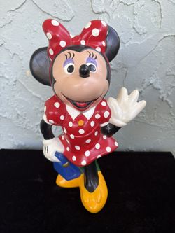 DISNEY Vintage Minnie Mouse Handpainted Ceramic Figurine