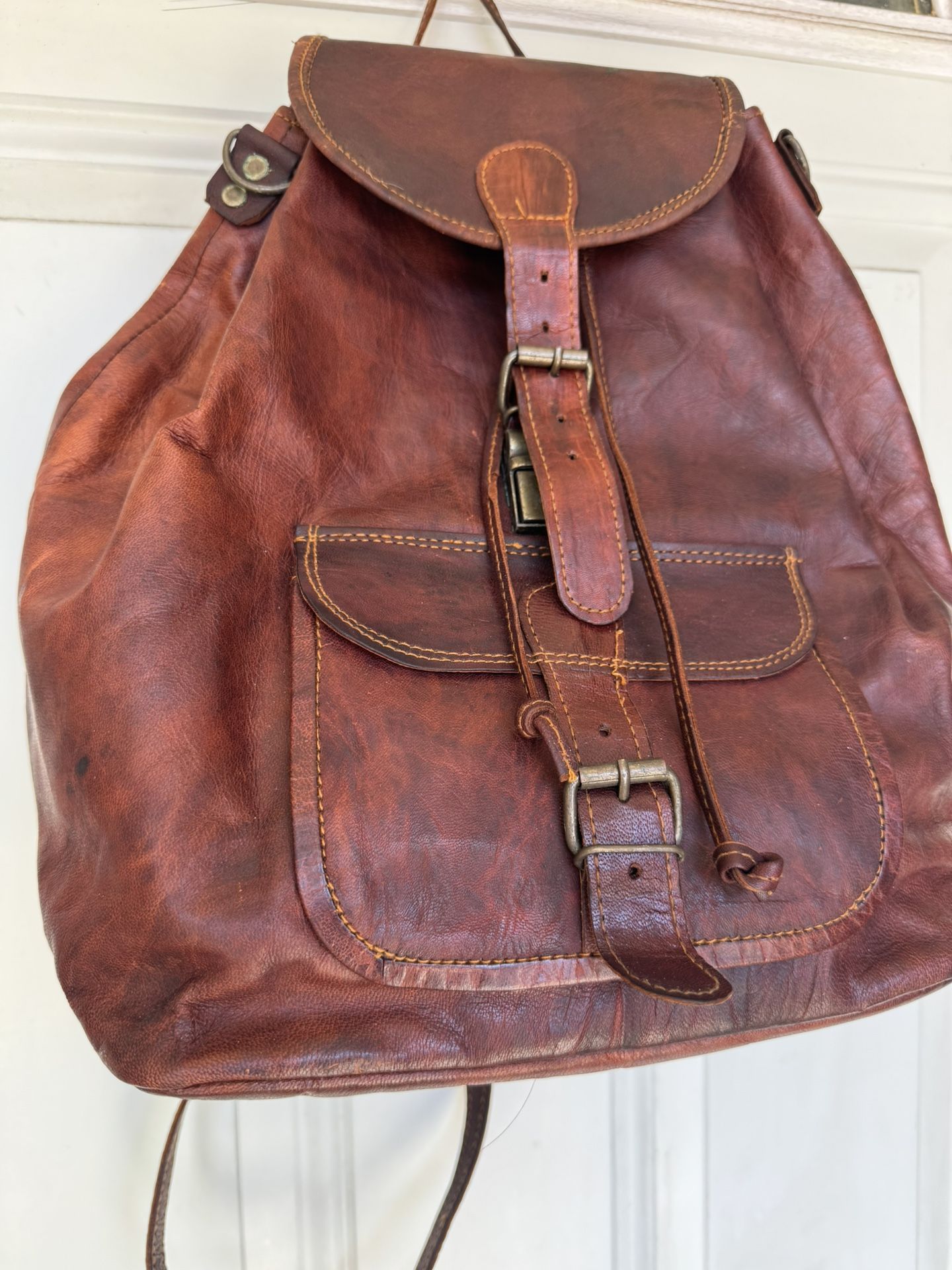 Italian Leather And Suede Backpack 