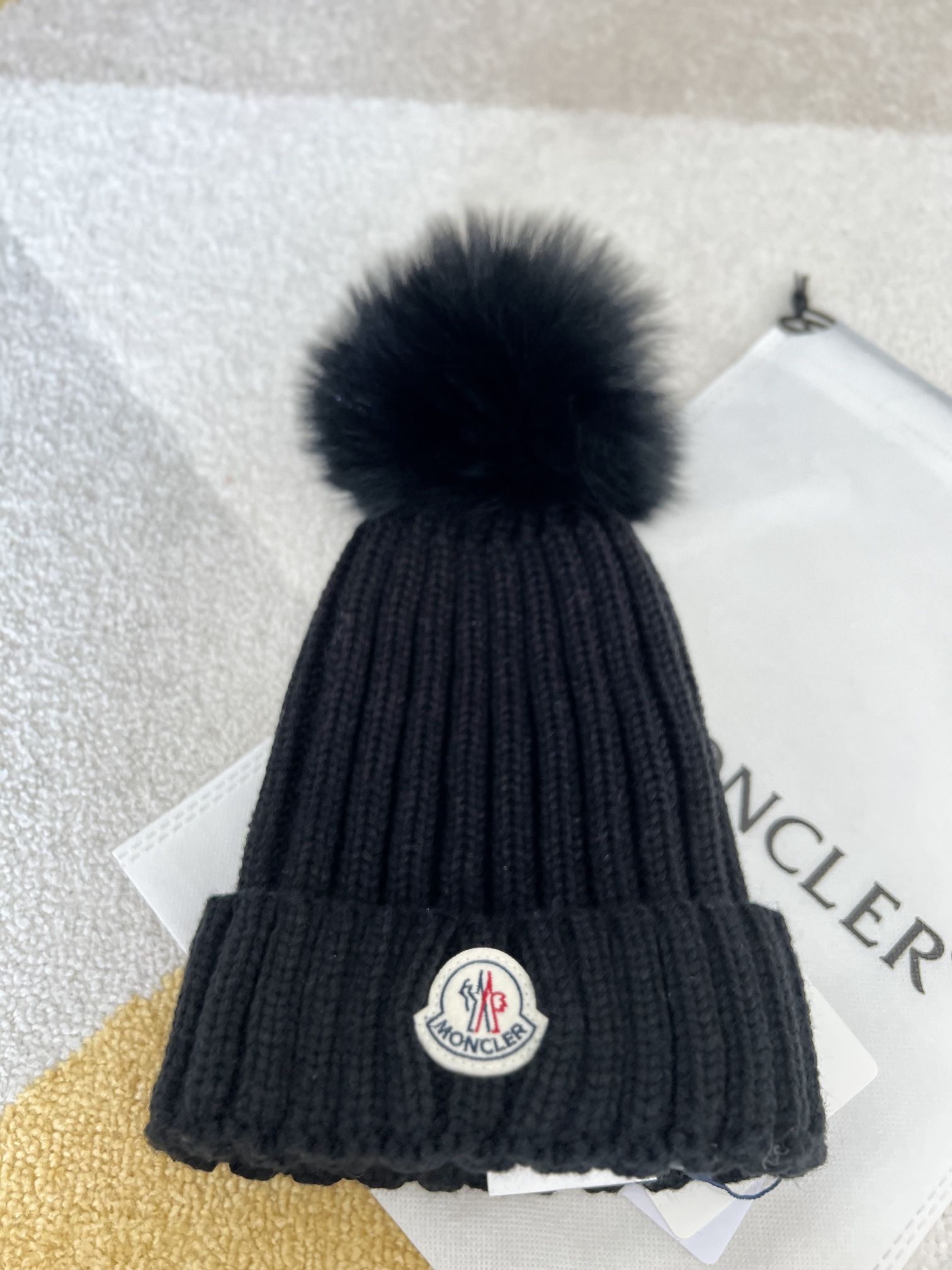 Moncler Black Beanie 