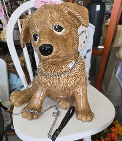 Lg, Ceramic, Glazed Dog. 16"H PLEASE READ DESCRIPTION