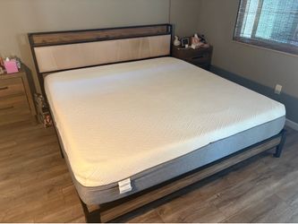 King bed frame and mattress