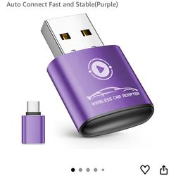 Vnylrgle Wireless CarPlay Adapter for Apple iPhone (Purple)