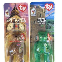 Ty Beanie Babies Britannia And Erin The Bear McDonalds Set of 2 1999 - Tag Date