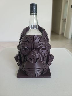 3D Printed Monkey Gorilla Animal Wine Bottle Holder Resin Home Kitchen Decor
