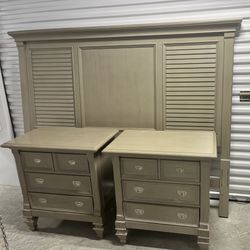 Fully Furnished Gray Oak Bedroom Furniture Set