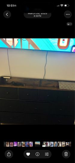 LED Dresser / TV Stand with Charging Station
