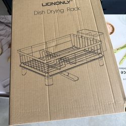 New Dish Drying Rack GRAY Stainless Steel Drainer With Drainboard With Smart Drainage System