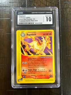 Rapidash Pokemon Center NewYork 🔥Holo 51/53 NYC🗽 Black Star Promo 2002 CGC 10