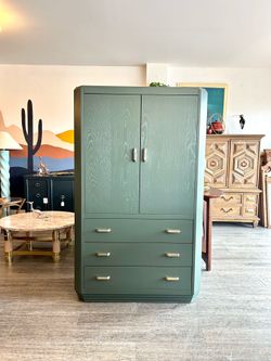 Green Armoire /  Wardrobe / Linen Storage / Closet