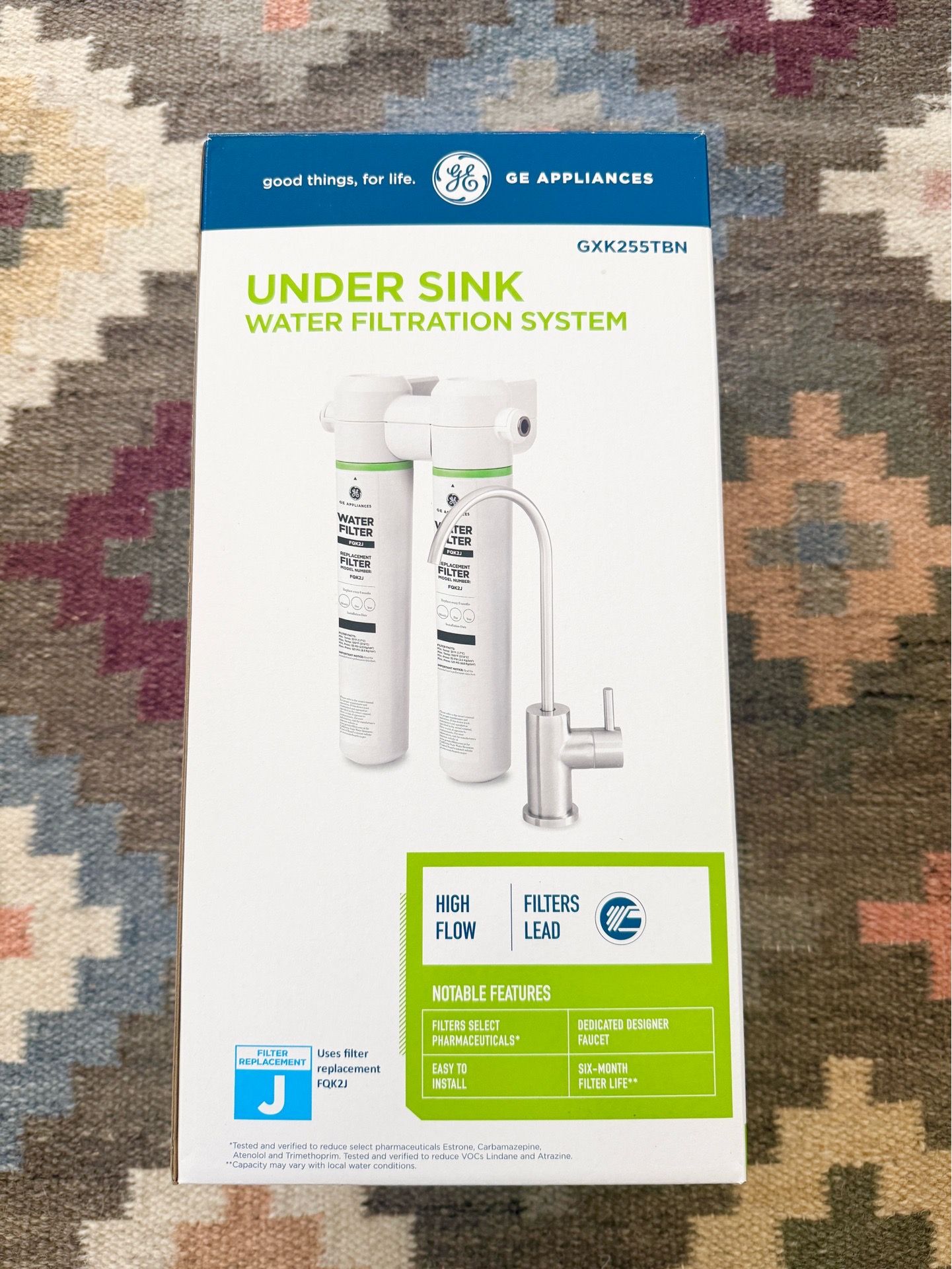 NEW GE Under Sink Water Filtration System High Flow Filters GXK255TBN Complete