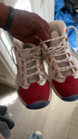 Red and White High-Top Sneakers
