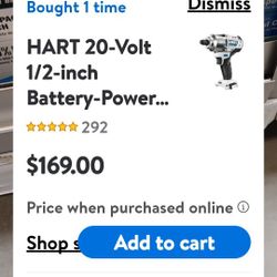 Hart 1/2 Inc Impact 600lbs Brushless  New $100 Just The Tool No Battery Or Charger . De Impacto 1/2 Hasta 600libras  Sin Escobillas  Motor Nueva Sola 