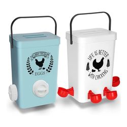 3 Gallon Automatic Chicken Waterer + 15lb Hanging Feeder Set | Anti-Waste Backyard Chicken Supplies