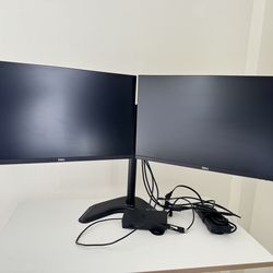 Dual Dell Monitor Setup + Dock + Stand – Complete Workstation