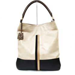  Authentic CELINE Hand Bag Beige Leather