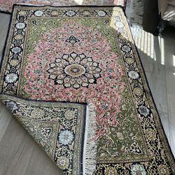 3x5 Feet Persian Silk Qoum Rug 