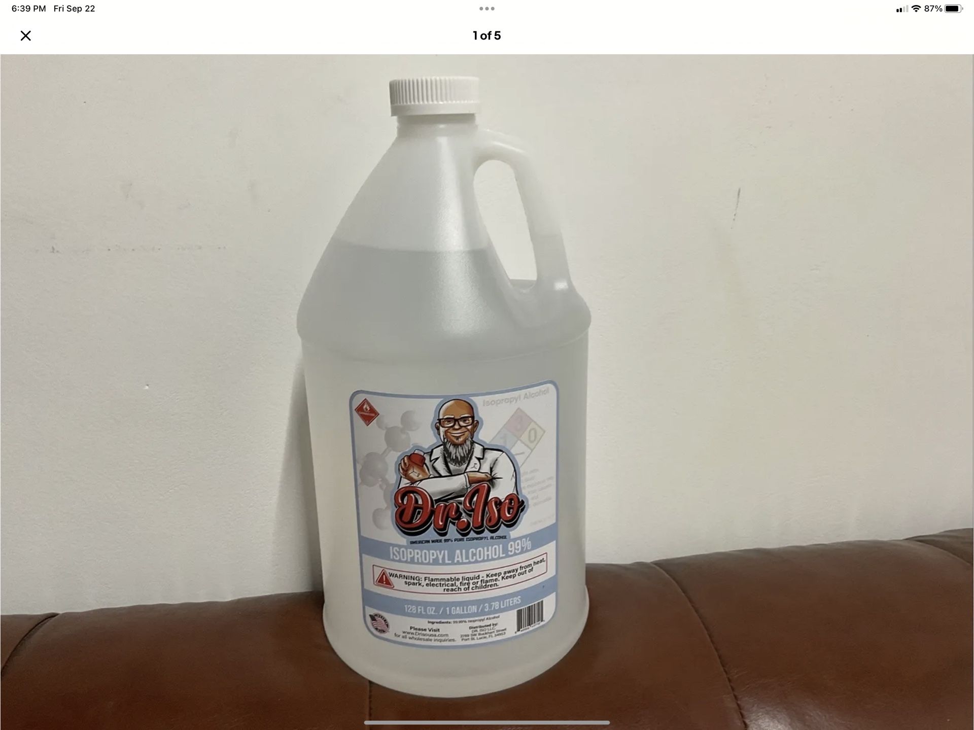 DR. ISO ISOPROPYL ALCOHOL 99% 1 GALLON /16 OZ.