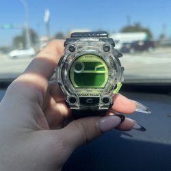 G-Shock Casio Clear And Lime Green  