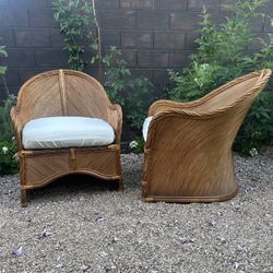 2 Vintage Pencil Reed Chairs