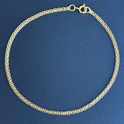 18k solid yellow gold 10 inches anklet bracelet