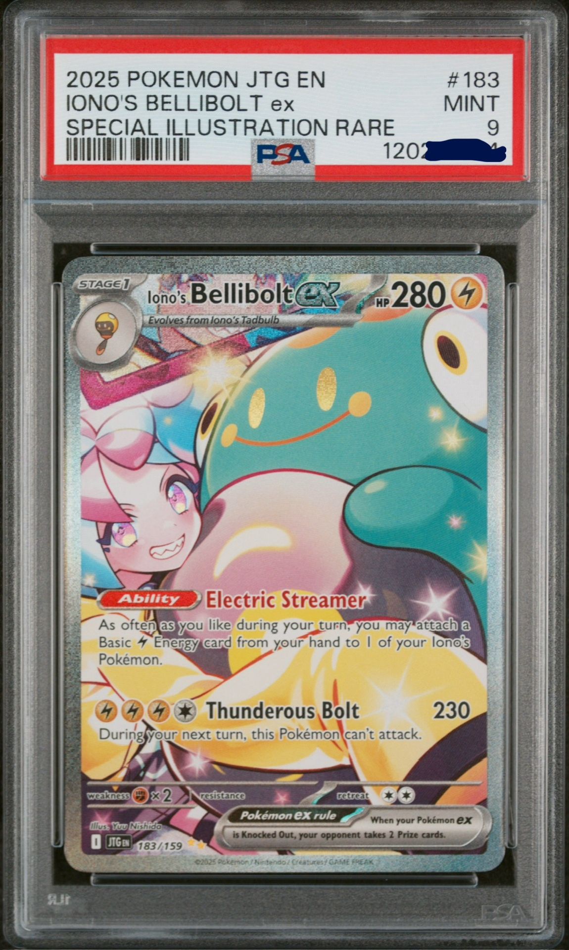 Iono's Bellibolt EX 183/159 SV09 Holo PSA 9 Journey Together