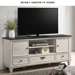 CROWN MARK TWO TONED TV STAND. 78x17x29H