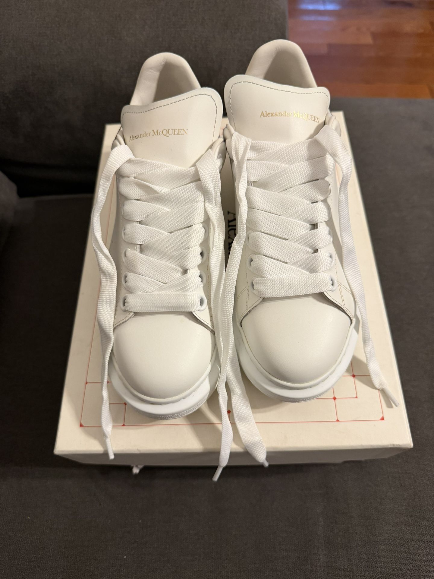 Alexander McQueen lace Up sneakers W/ Gold Back