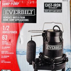 💧 Everbilt HDS50 1/2 HP Cast Iron Submersible Sump Pump – Heavy Duty! Brand New