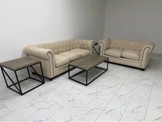 Tufted sofa and loveseat ! Free tables included!! $350 pick up in Santa Ana