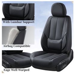 Luxury Black Leather Fits Most - Full Car Seat Covers