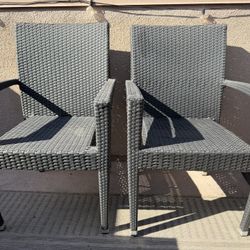 2 Outdoor Black Wicker chairs 