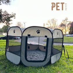 Portable Cat/Dog Play Pen - Gray 