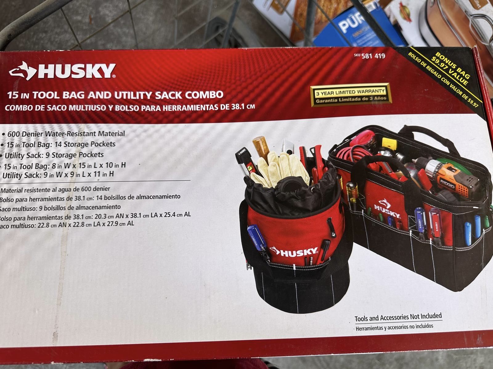 New Husky Tool Bag & Utility Sack Combo