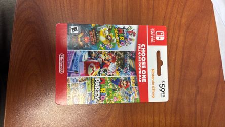 Nintendo Switch eShop Choose One Game Card $59.99