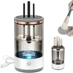 Electric Makeup Brush Cleaner Machine | 2024 Upgrade Cosmetic Brush Cleaner | Automatic Make Up Brush Cleaner Spinner | Deep Cleaning Sonic Technology