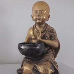 Home Decor Gold Monk Figure
