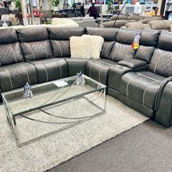 Clearance Now💥Beautiful Grey Power Reclining Sofa Sectional Available Limited Time Only $1599