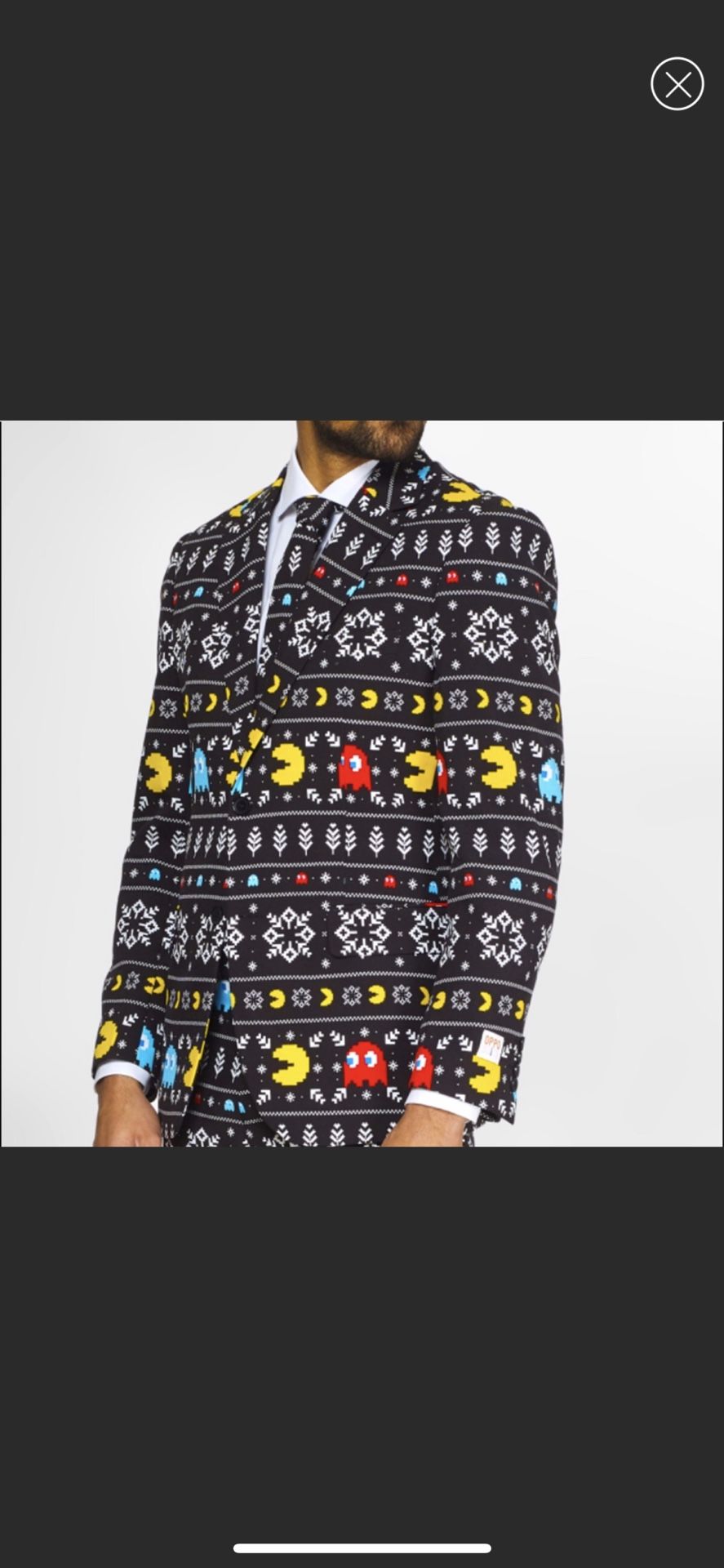 Pac Man Black MultiColored icons 3piece suit siz44