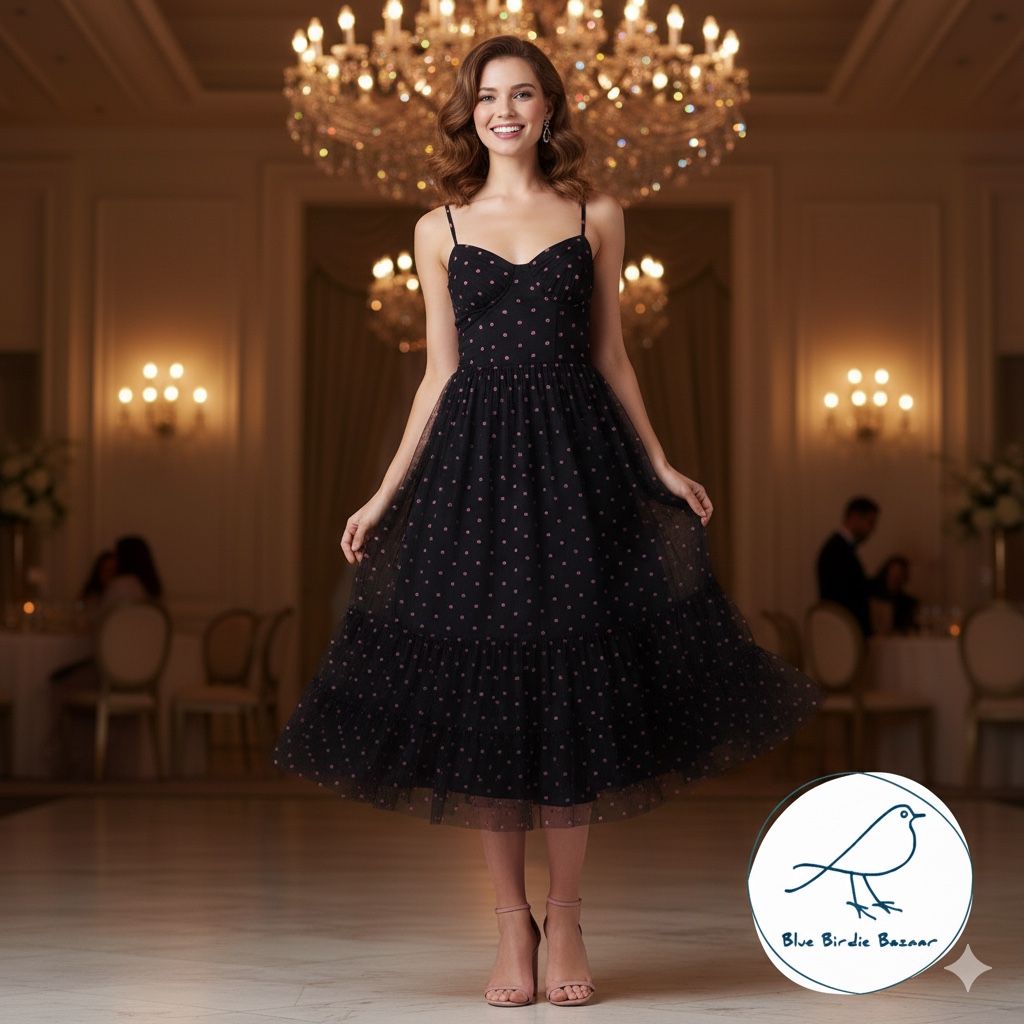 Betsey Johnson Women's Lip Print Raven Mesh Midi Dress Size 14 Black Tulle NEW