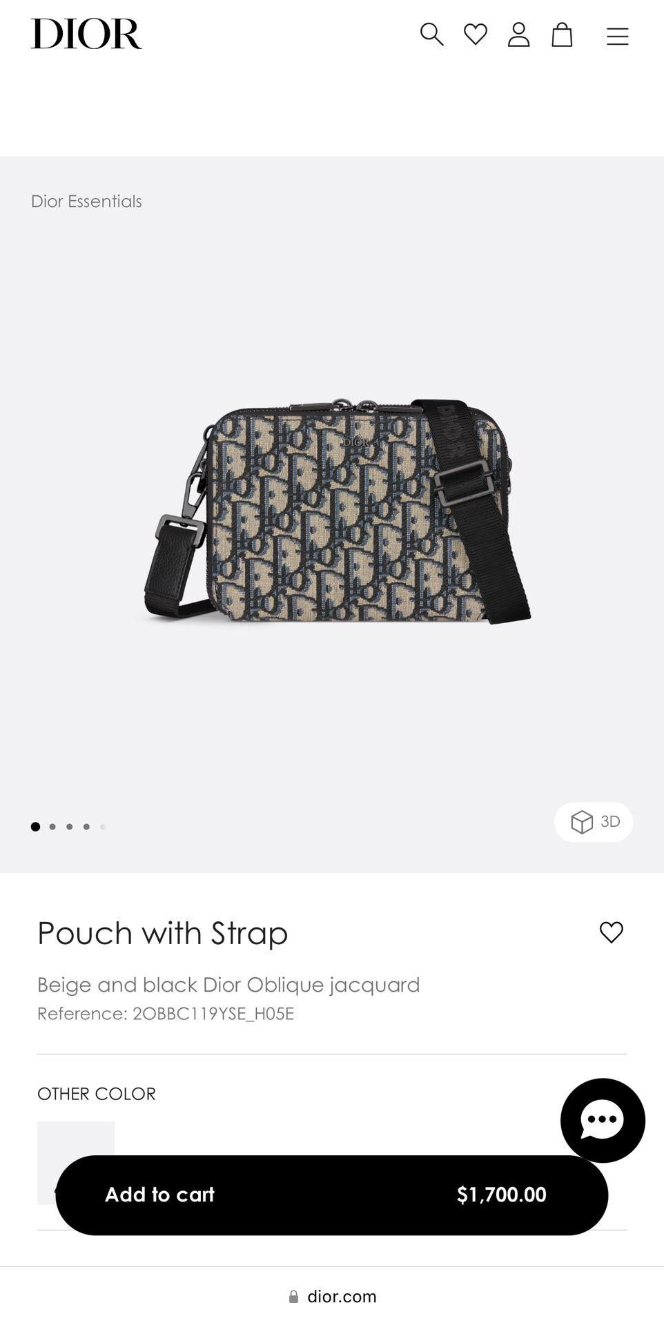 Authentic Dior Pouch With Strap Men’s Unisex Bag Receipt