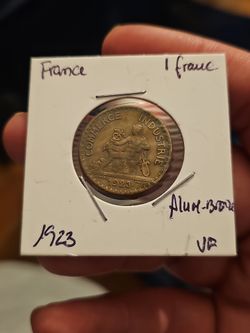 1923 FRANCE Coin 1 FRANC CHAMBERS DE COMMERCE Rare Foriegn French Coin