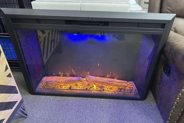 Electric Fireplace Insert with Multi-Color LED Flame