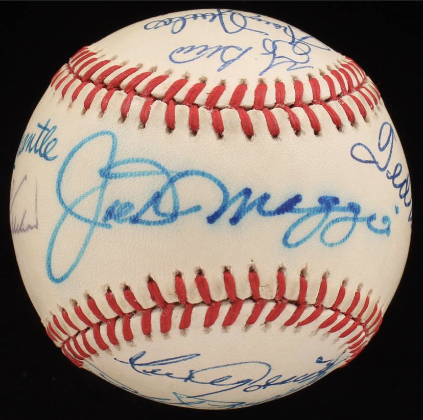 Signed baseball with some of the greats including Joe DiMaggio, Mickey Mantle, Ted Williams, and more!