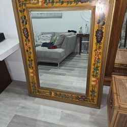 Beveled Fruit Motif Mirror