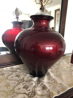 Red Vase Decor