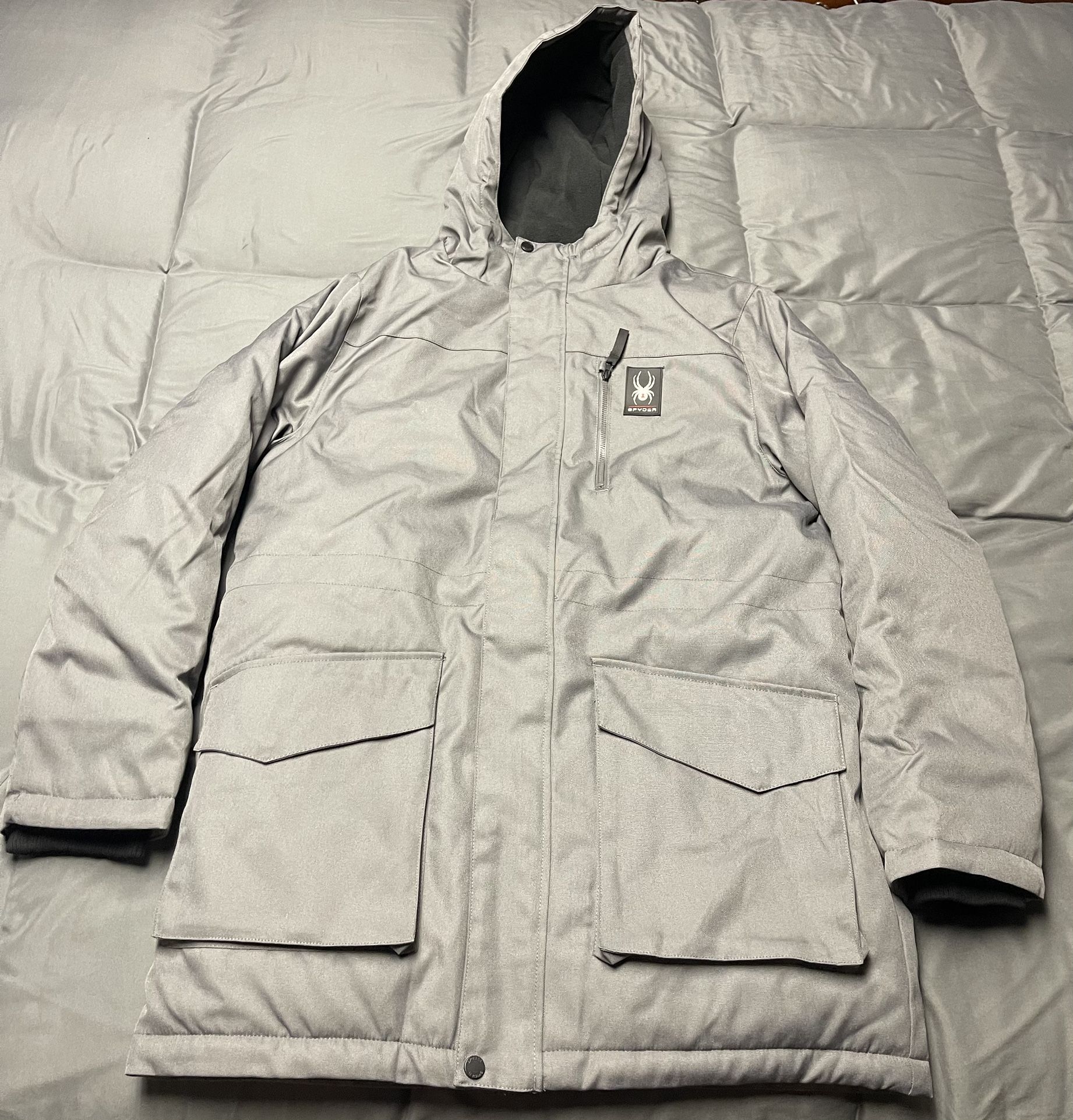 Men’s Spyder Gray Parka - Size Medium