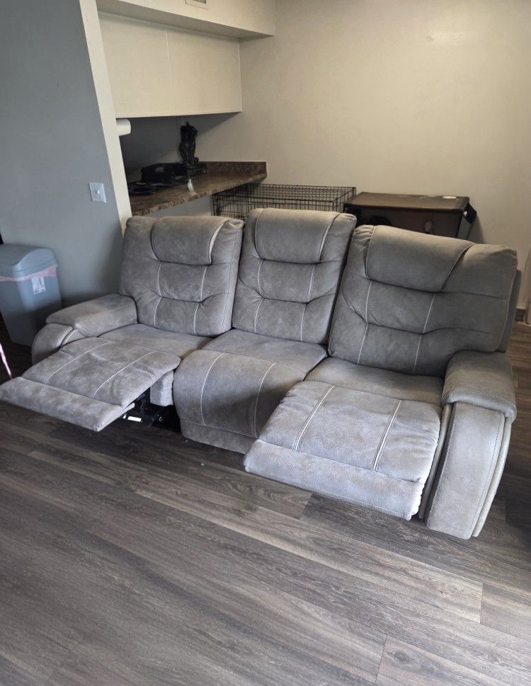 Gray Reclining Couch w/ Cup Holders – $240 OBO