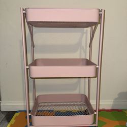 Pink rolling cart