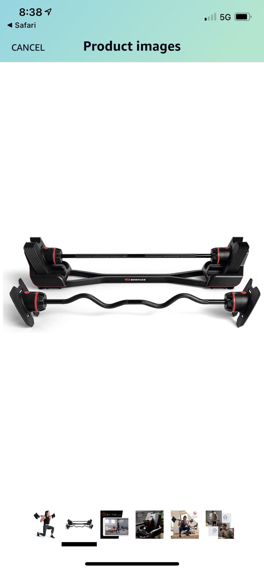 New, Bowflex SelectTech ST2080 Curl Bar, Black. Exp kit for 40 lb available
