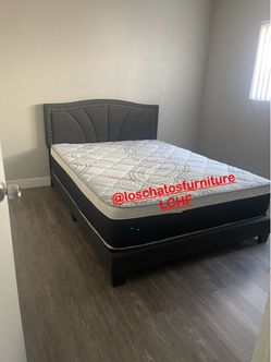 Queen size bed frame and mattress